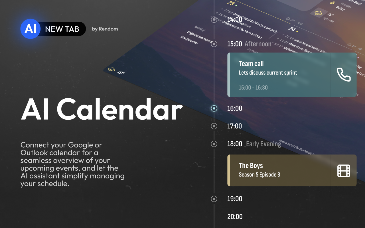 AI New Tab: Calendar, Tasks, ChatGPT截图5
