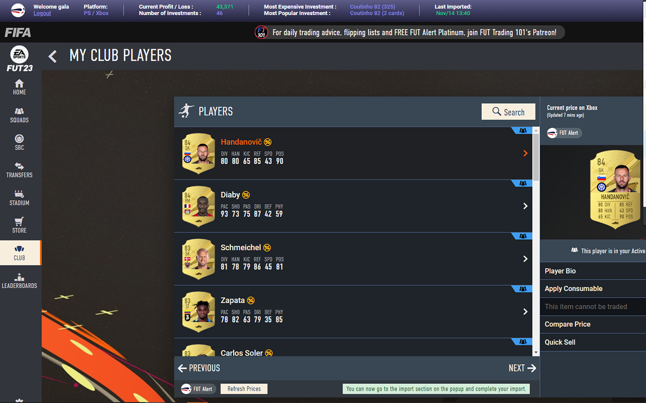 FUT Alert - My Extension截图2