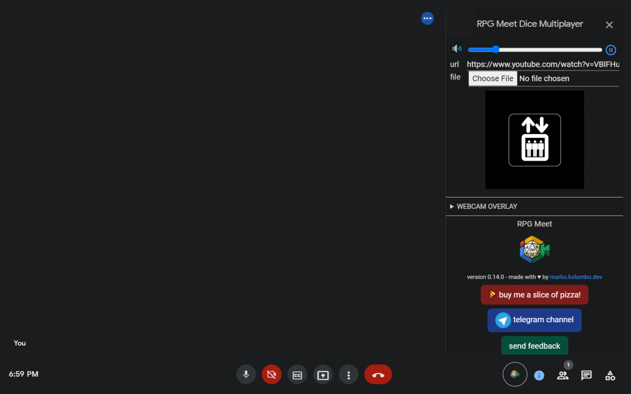 RPG Meet - Dice Roller | Music | Webcam Tools截图1