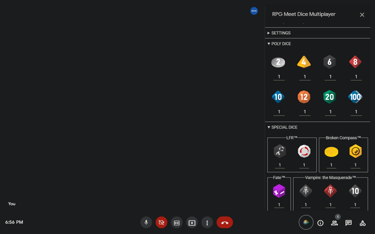 RPG Meet - Dice Roller | Music | Webcam Tools截图4