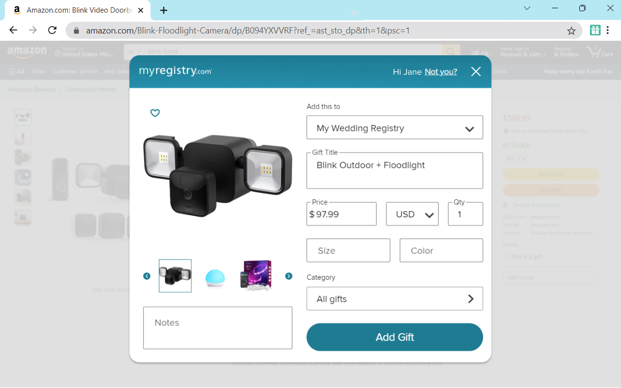 Add to MyRegistry.com Button截图1