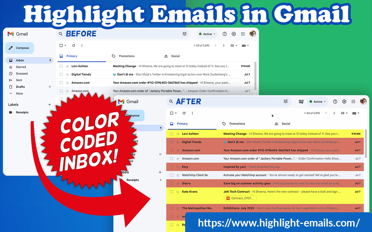 Highlight Emails in Gmail by cloudHQ截图3