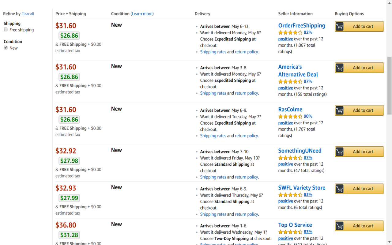 [Amazon] show price without fees截图3