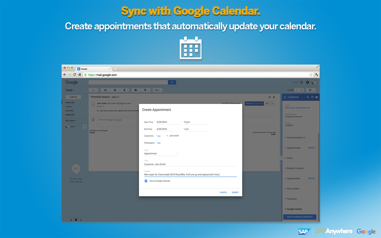 SAP Anywhere sidebar for Gmail截图4