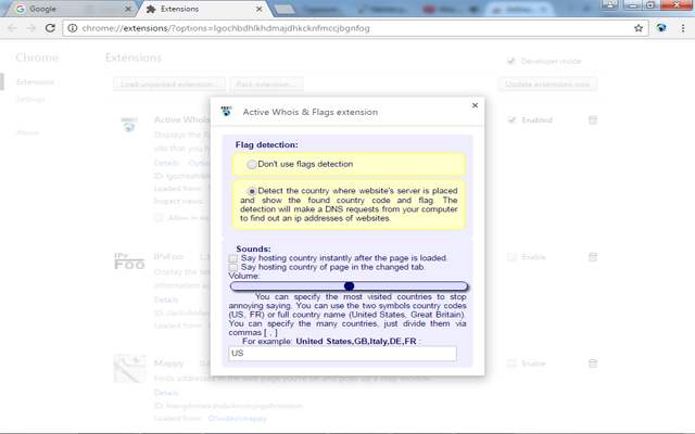 Active Whois & Flags extension截图1