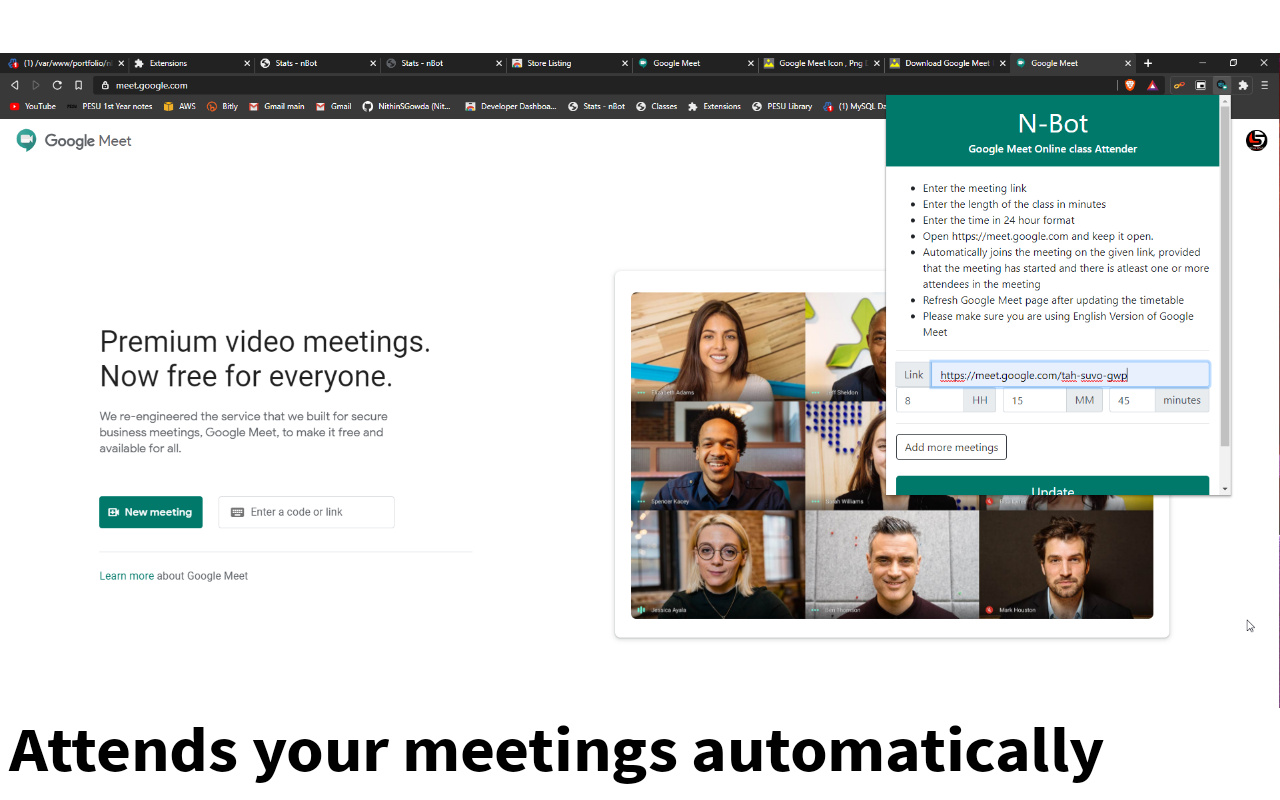 N-bot - Google Meet Online class Attender截图1