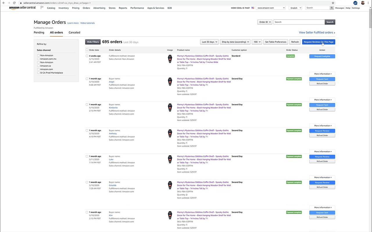 Helium 10 Seller Assistant for Amazon Seller Review Automation截图1