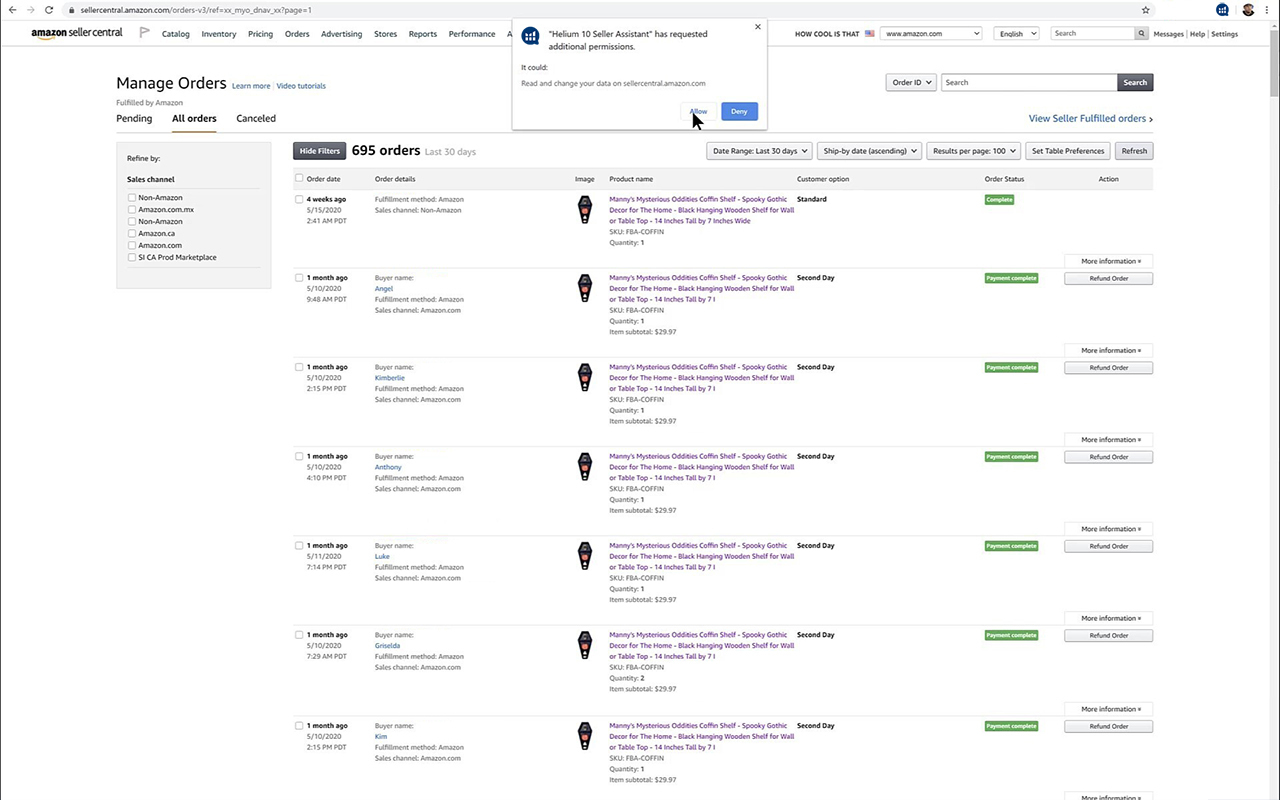 Helium 10 Seller Assistant for Amazon Seller Review Automation截图2