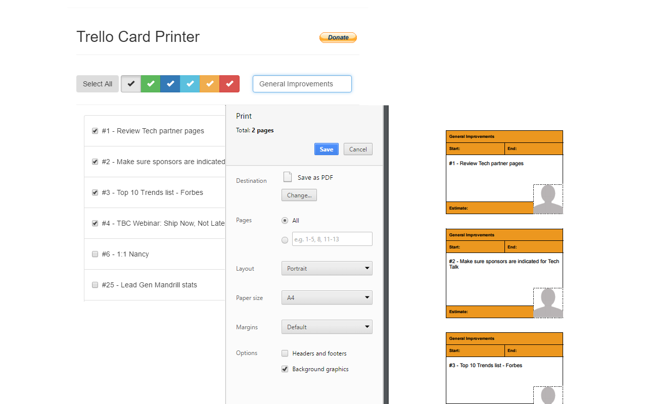 Trello Card Printer截图1