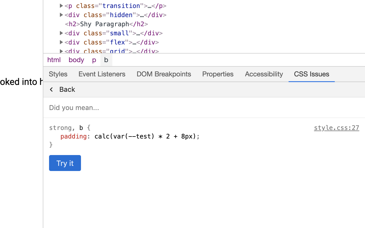 CSS Issues Panel截图4