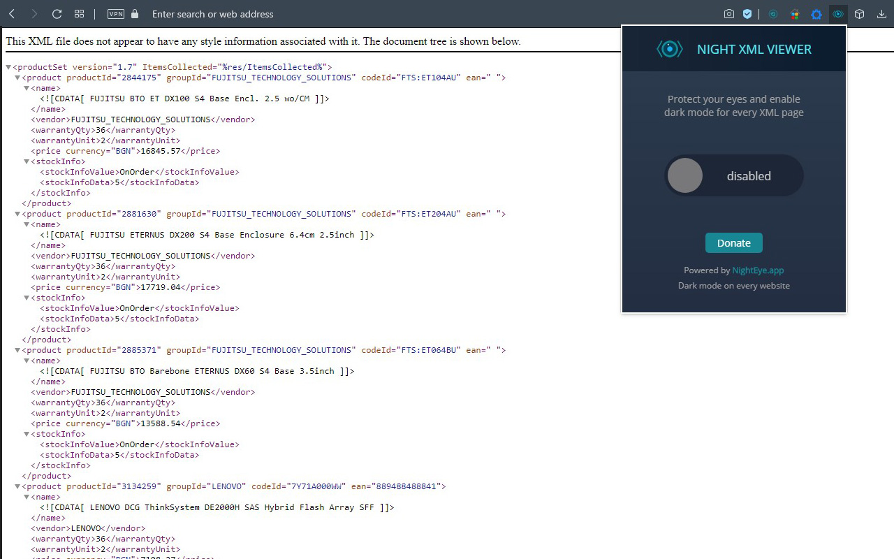 Night XML - dark mode XML viewer截图2