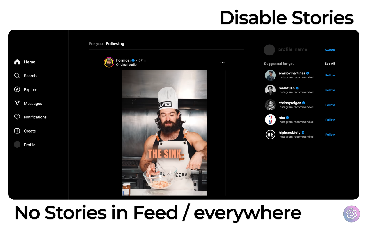IGPlus - Hide Instagram Reels, Explore Page截图2