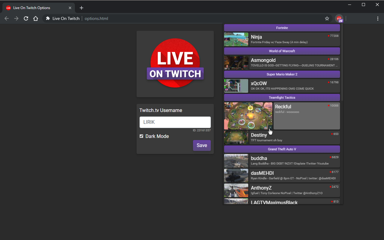 Live On Twitch截图2