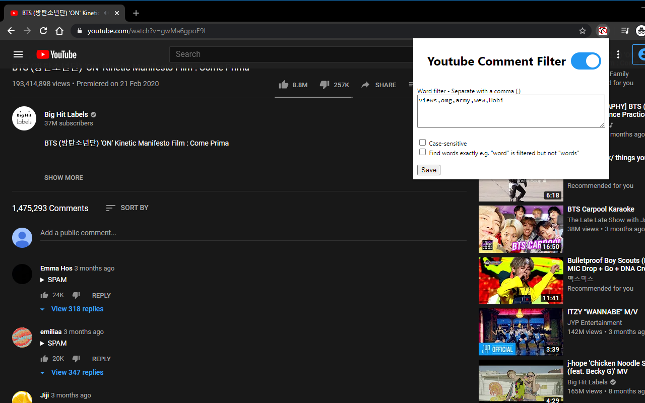 Youtube Comment Filter截图1