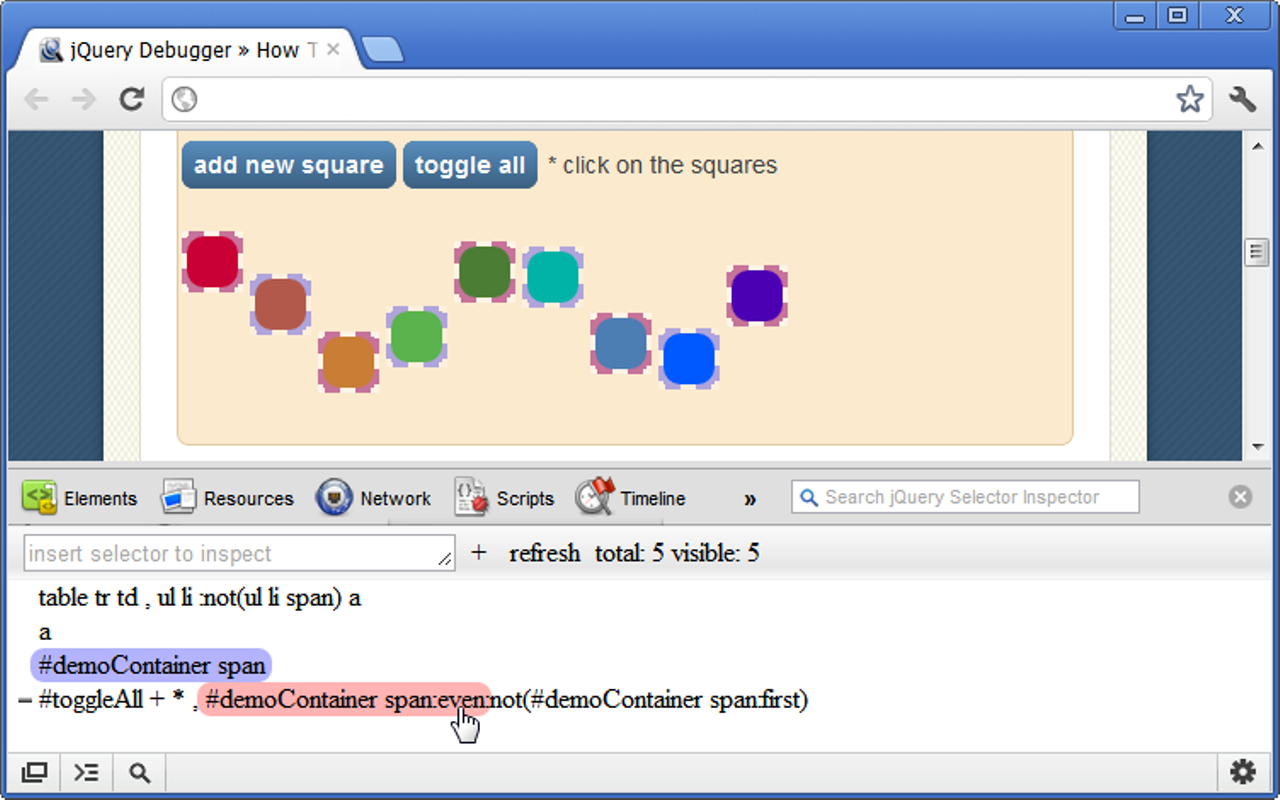 jQuery Debugger截图2