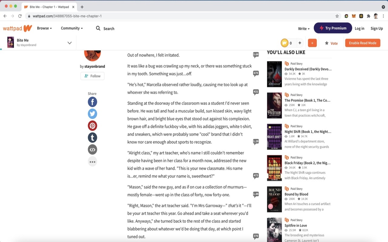Wattpad Read Mode截图1