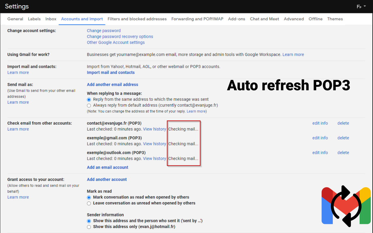 Gmail POP3 Auto Refresh截图1
