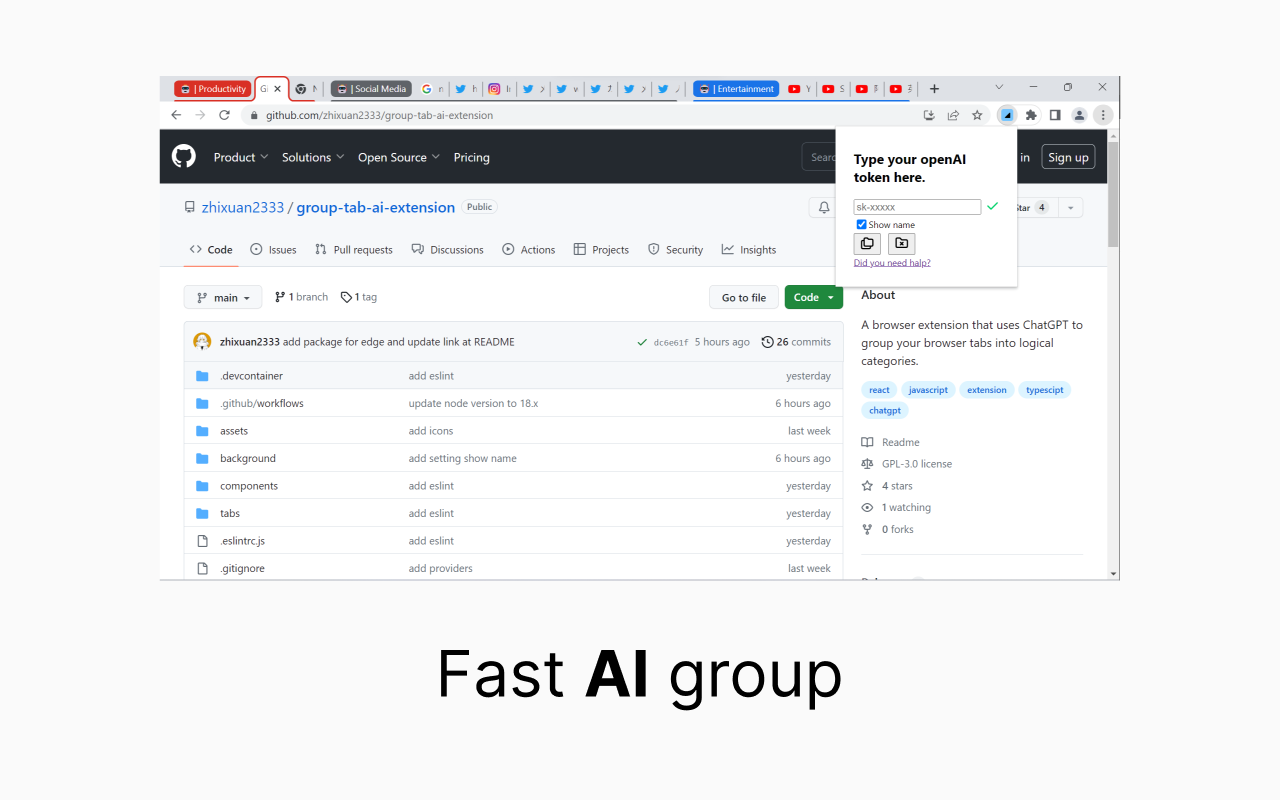 Group Tab AI extension截图1