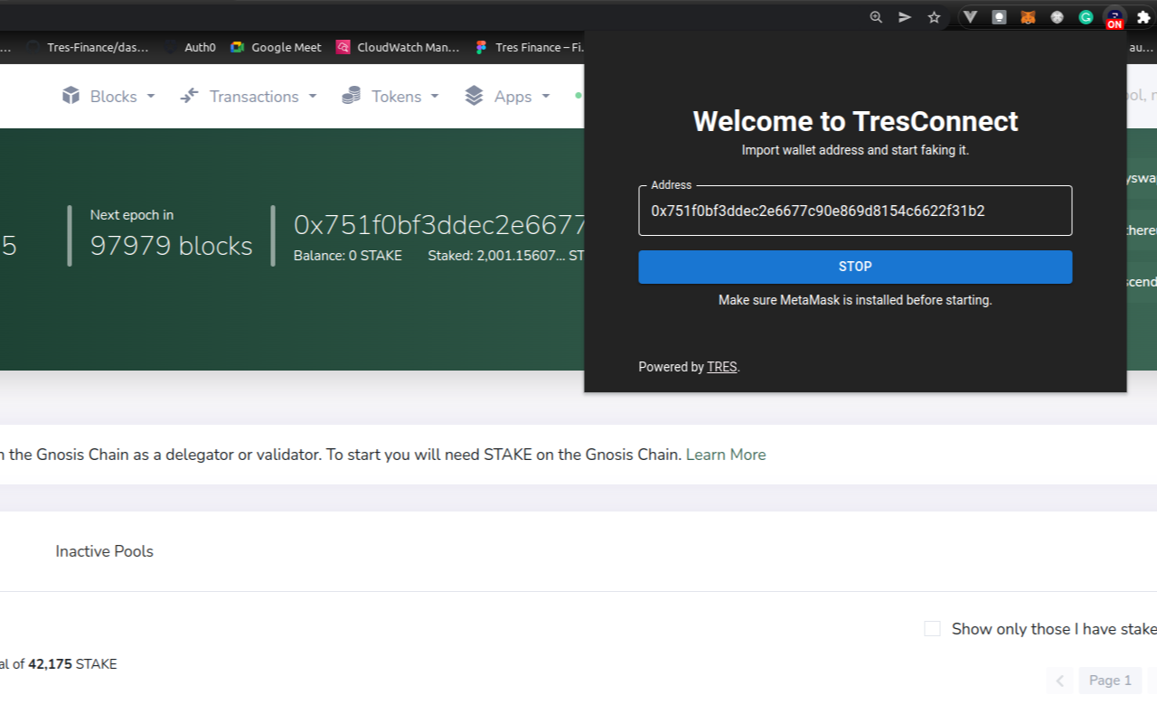 TresConnect MetaMask Impersonator截图1