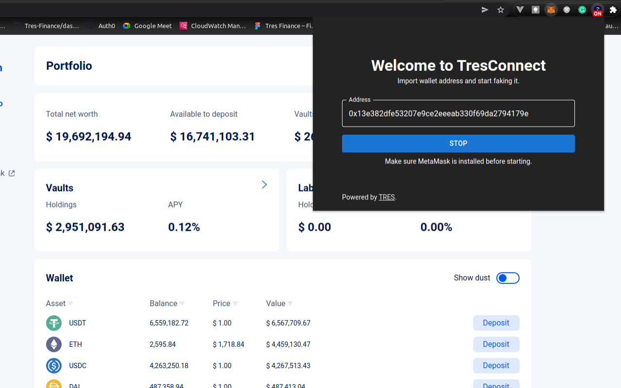 TresConnect MetaMask Impersonator截图2