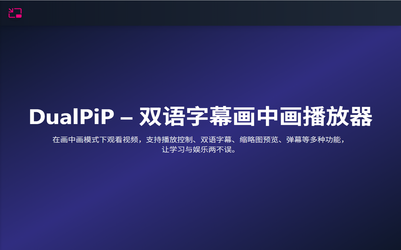 DualPiP – 增强的画中画，支持字幕、AI翻译、弹幕、播放控制、缩略图预览截图1