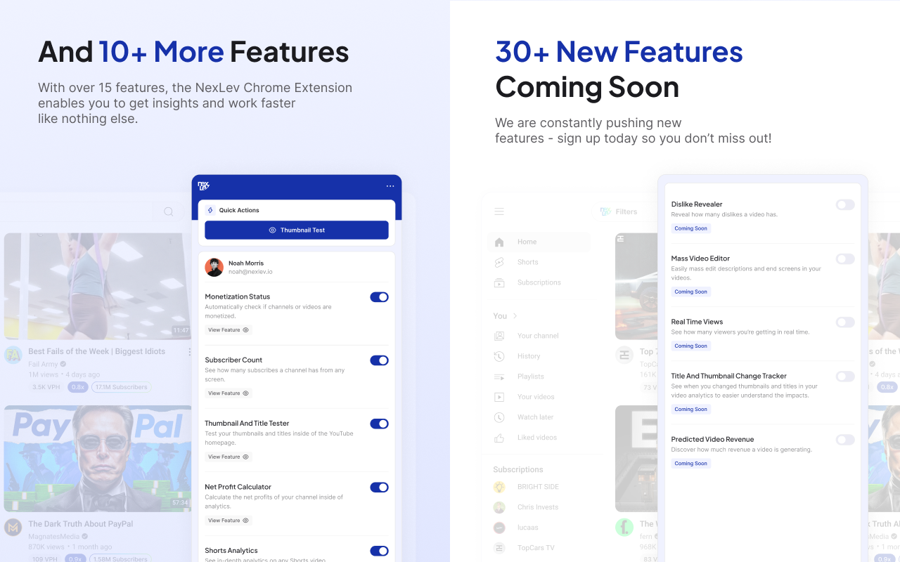 Nexlev YouTube Research & Analytics截图1