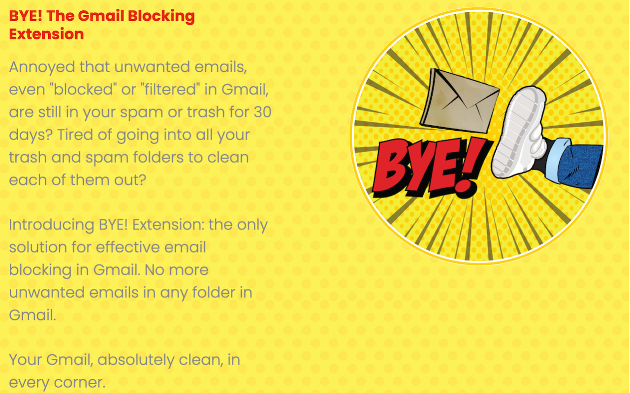BYE! Gmail Extension截图3
