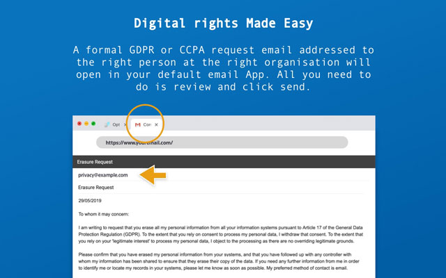 Opt Out - send GDPR and CCPA data requests截图1