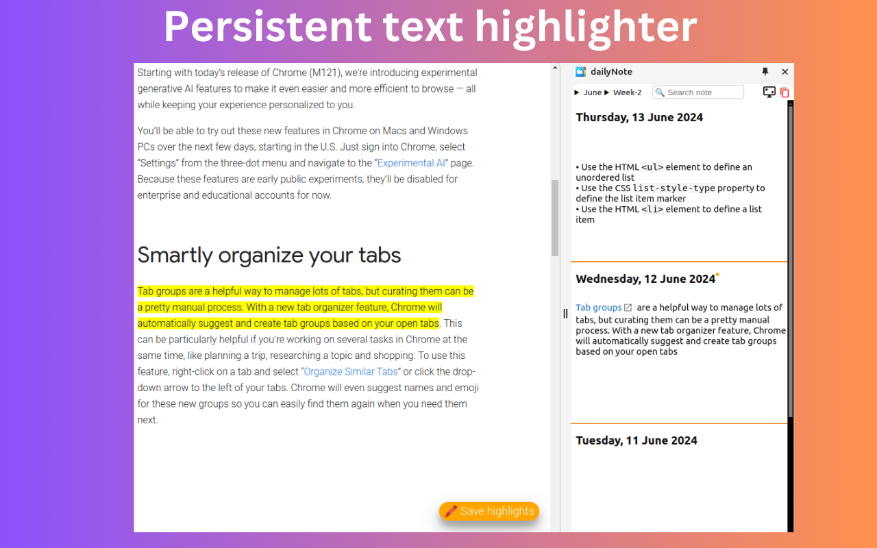 dailyNote - 在侧面板中记下每日笔记截图4