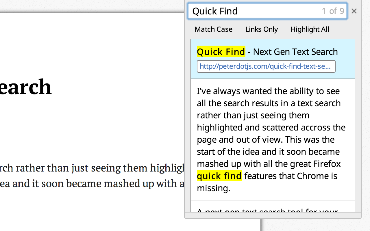 Quick Find for Google Chrome™截图4