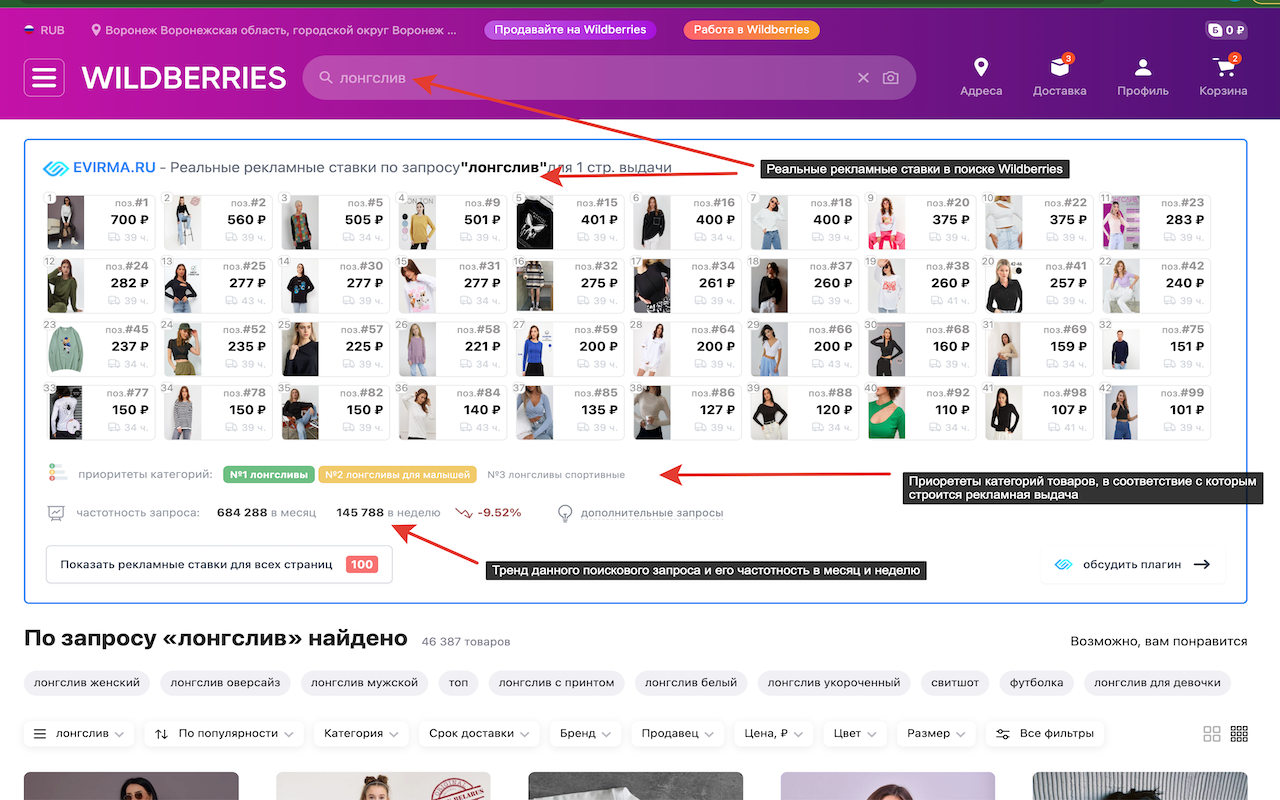 EVIRMA 2 — экспертная аналитика продвижения и рекламы на Wildberries截图2