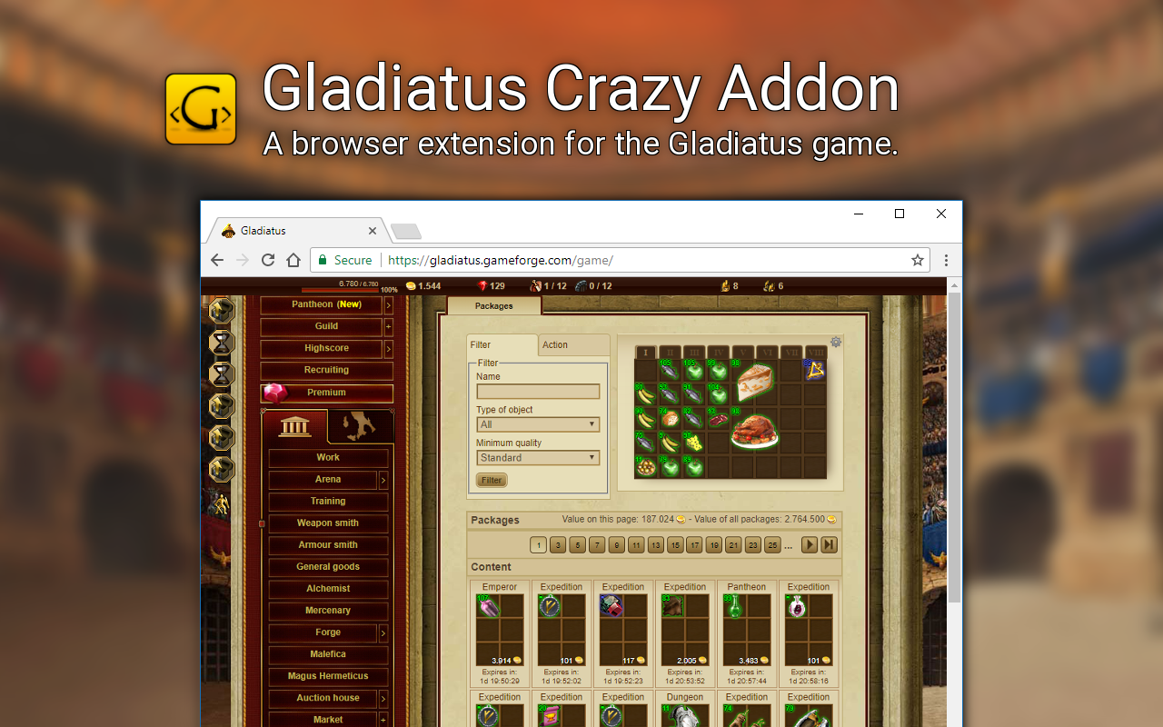 Gladiatus Crazy Add On截图2