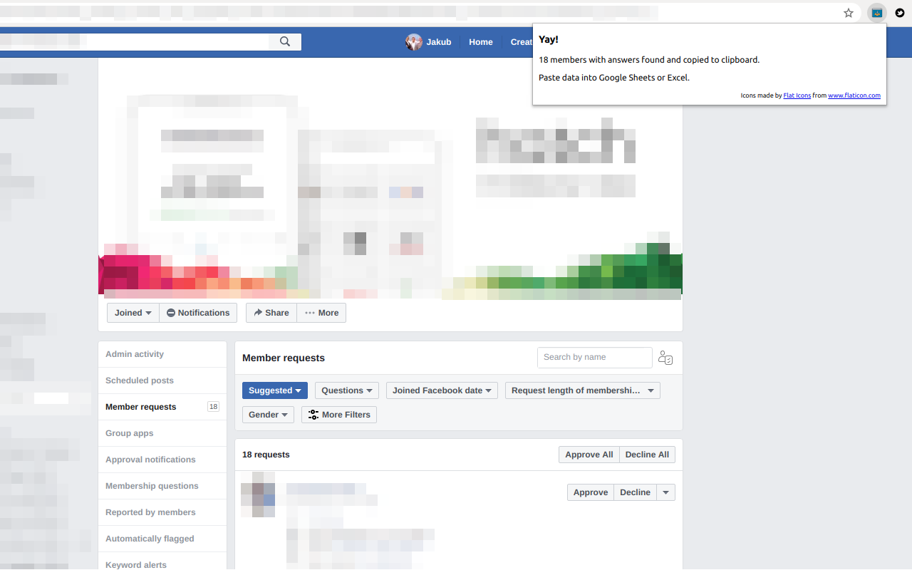 Extract Facebook Group Answers截图1