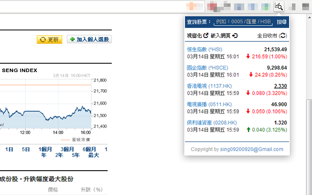 香港股票追蹤 (Hong Kong Stock Tracker)截图2
