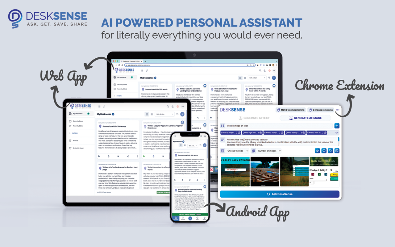Chat with Desksense AI Powered by GPT4截图2