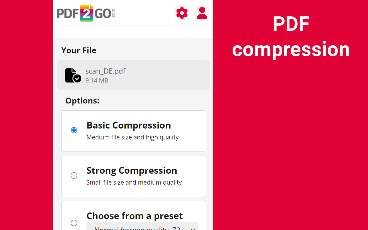 在线PDF编辑器(pdf2go.com)截图1