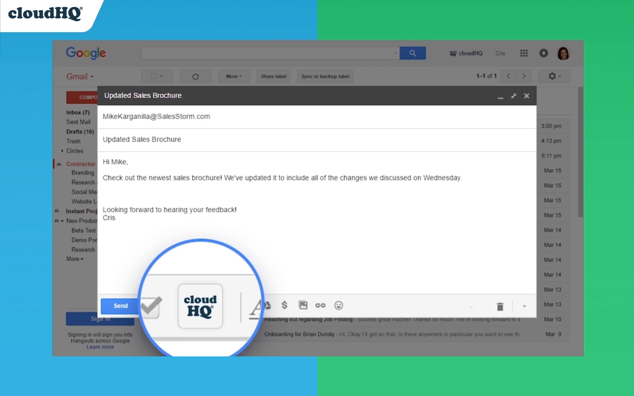 Share and attach files in Gmail™ by cloudHQ截图1
