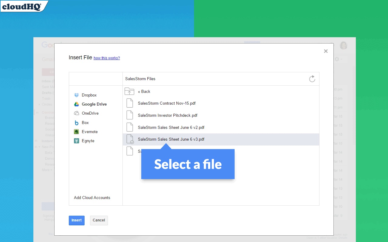 Share and attach files in Gmail™ by cloudHQ截图2