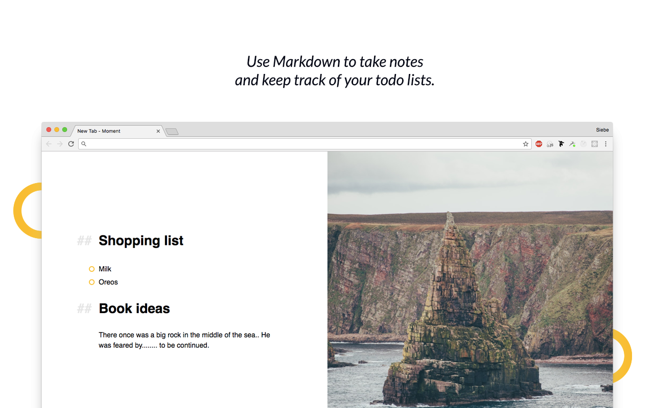 Moment - New Tab Markdown notes & task list截图1