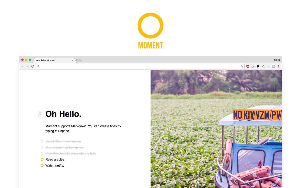 Moment - New Tab Markdown notes & task list截图3