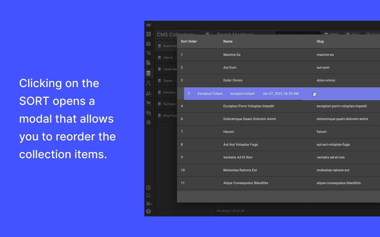 Webflow Collection Reorder截图2