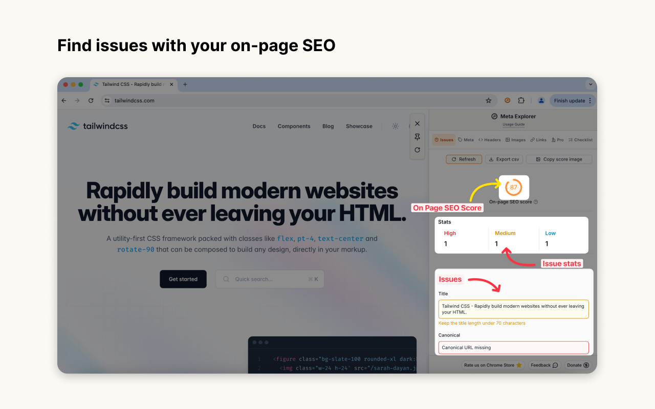 Meta Explorer - SEO Meta and On-Page SEO tools截图4