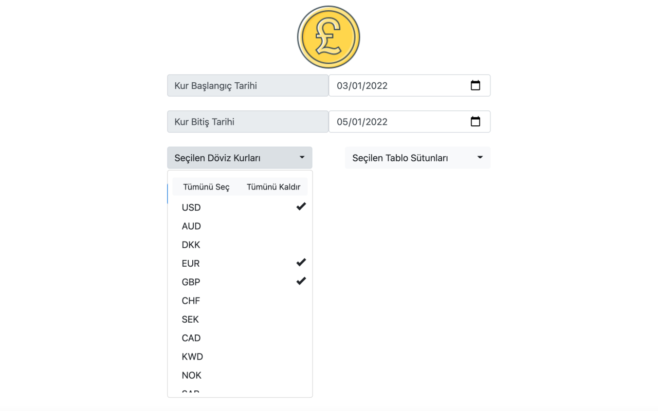 TCMB Döviz Kurları Excel截图3