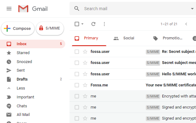 FossaGuard: Encrypt Gmail with S/MIME截图2