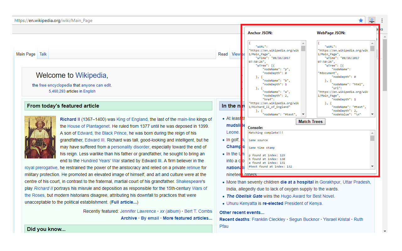 DOM-JSON Tree Matcher截图3