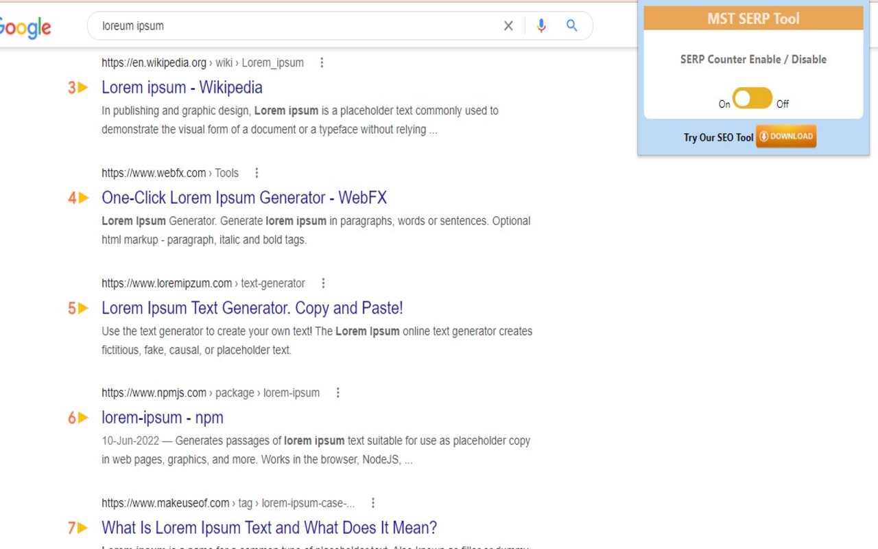 MST SERP Counter - SEO Free SERP Checker Tool截图1