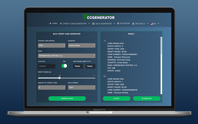 VCCGenerator - Credit Card Generator Tool截图1