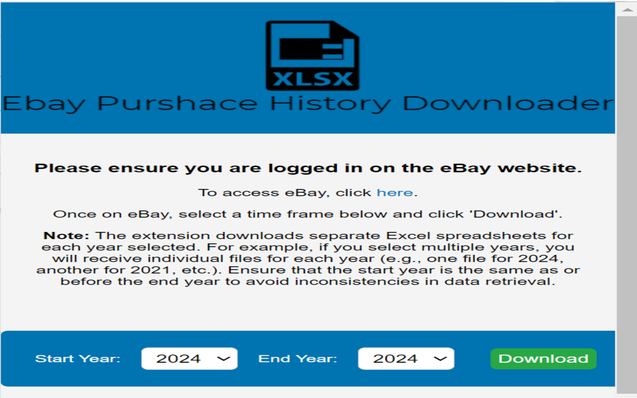 Ebay Purchase History Downloader截图1