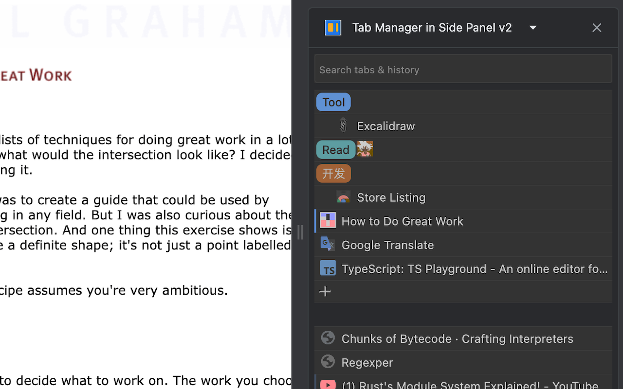 Tab Manager in Side Panel截图2