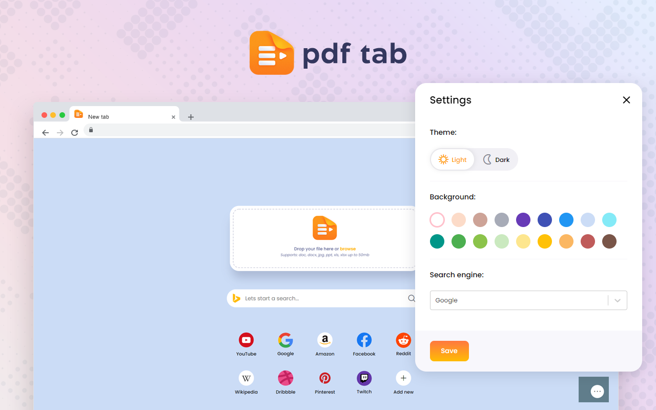 PDF Tab - PDF Converter in a New Tab截图1